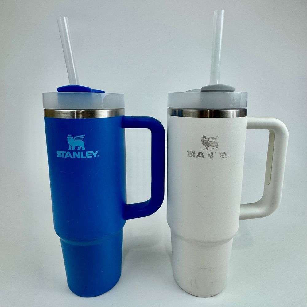 Stanley Adventure Quencher H2.0 FlowState Tumbler 30oz‎ Set of 2 Blue and White